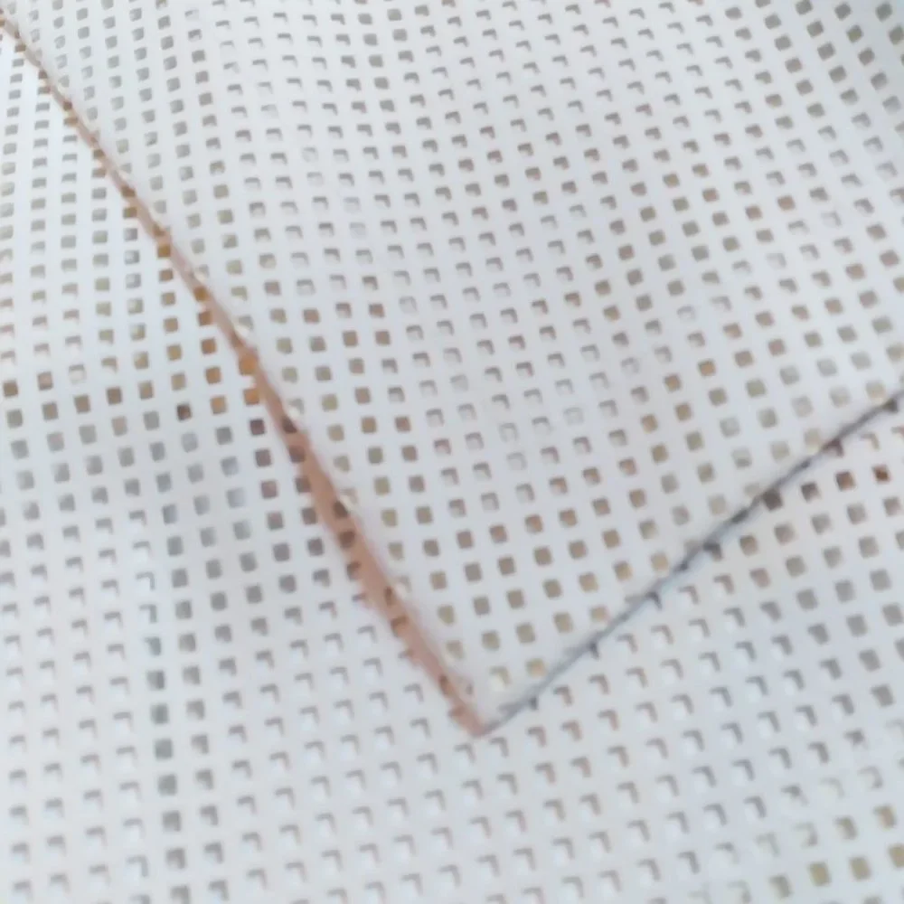 Chico's White Laser Cut Moto Jacket Blazer Size 12 Asymmetrical Geometric design - Picture 9 of 16